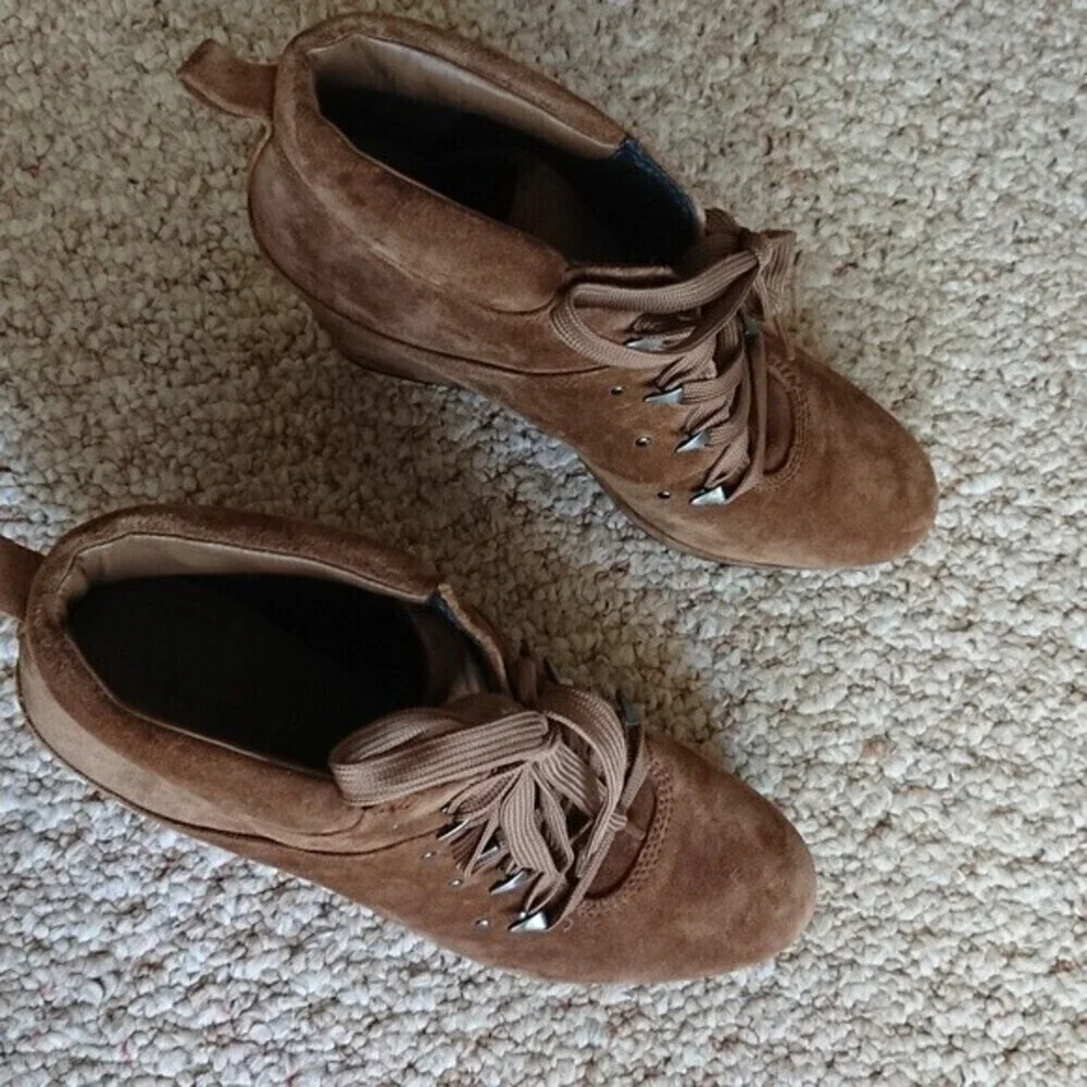 Via Spiga Dekel lace up bootie wedges Size 7.5